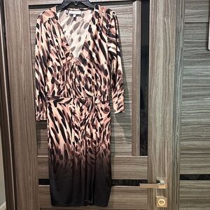 Jennifer Lopez Animal Print Long Sleeve Dress